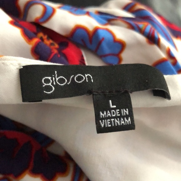 Gibson Floral Elastic Waist High Ruffle Neck Sleeveless Romper size Large - Picture 8 of 15